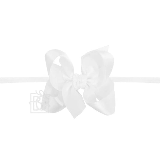 1/4" Pantyhose Headband W/ 4.5" Satin Bow