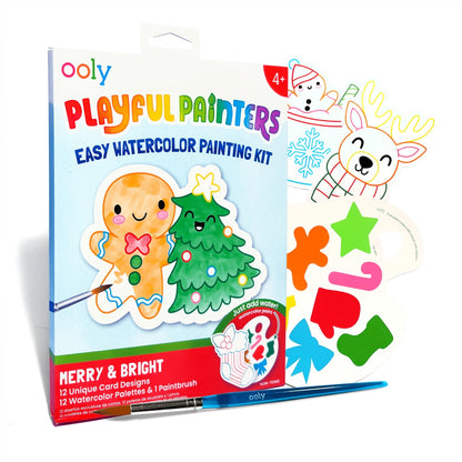 Playful Painters Easy Watercolor Painting Kit - Merry & Bright