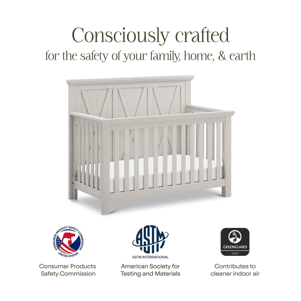 Monogram by Namesake Emory Farmhouse 4-in-1 Convertible Crib