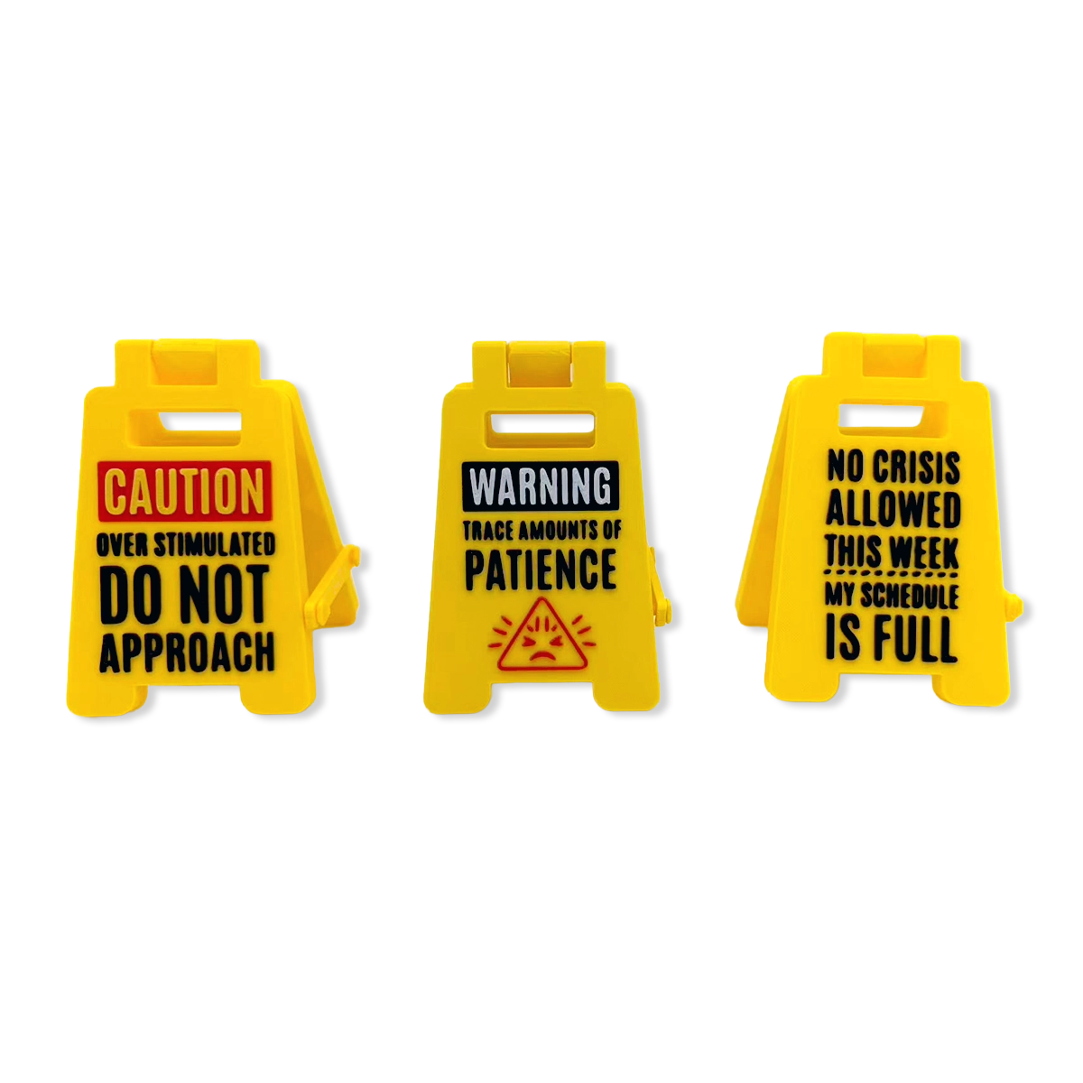 Standing 4.75" 3D Mood Caution Signs