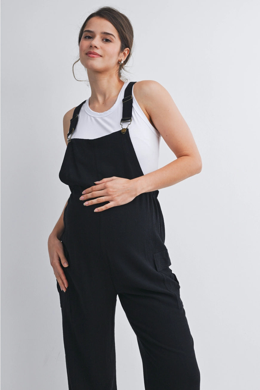 Straight Leg Maternity Adjustable Overalls