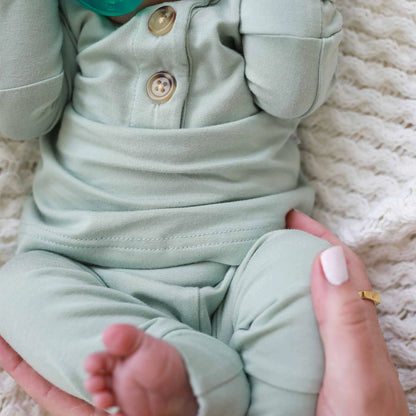 2pc Bamboo Button Top & Bottom | Garden