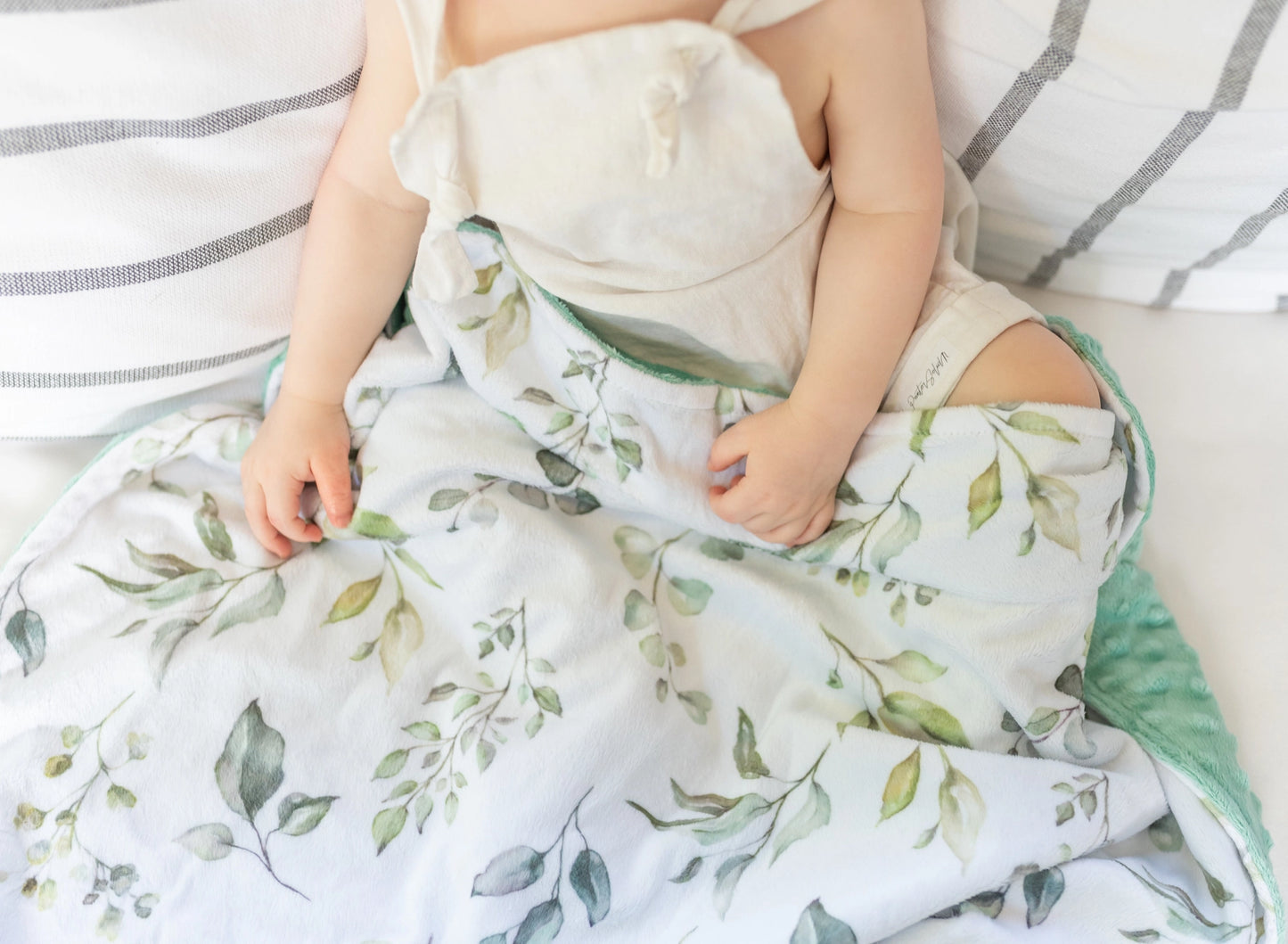 Baby & Toddler Minky Blanket - Eucalyptus Greenery