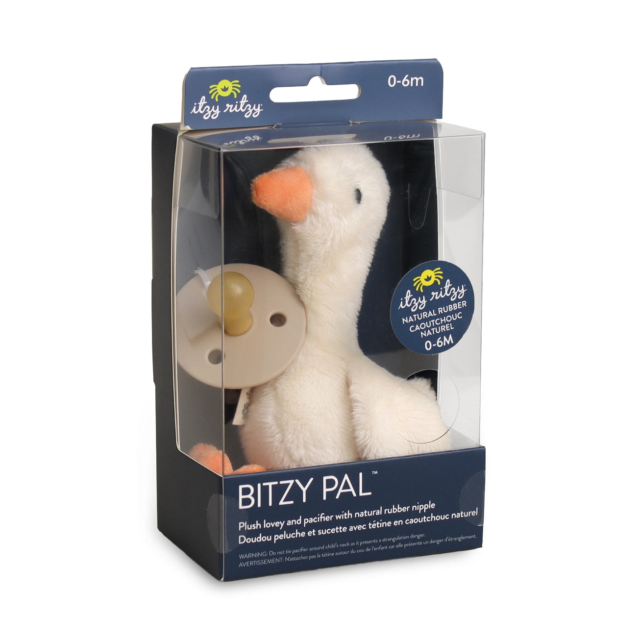 Bitzy Pal Natural Rubber Pacifier & Stuffed Animal