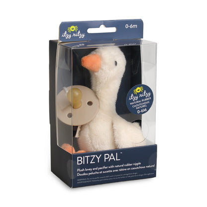 Bitzy Pal Natural Rubber Pacifier & Stuffed Animal