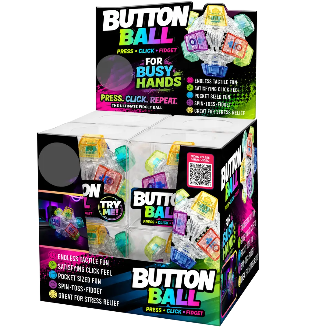Fidget Button Ball Silicone Sensory Stress Toy