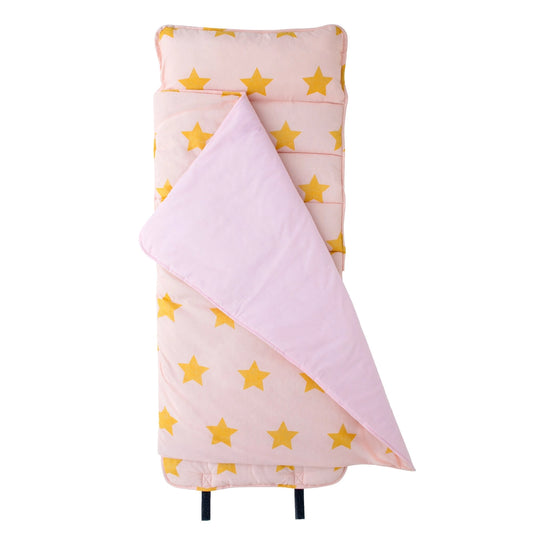 Pink and Gold Stars Original Nap Mat - Pink