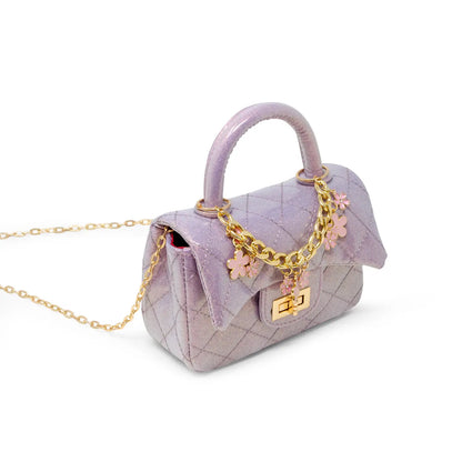 Classic Sparkle Top Handle Handbag - Baby Purple