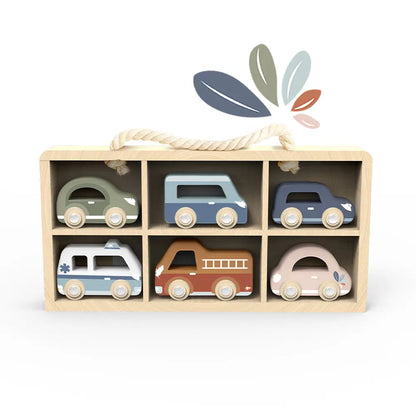 Car Display Case w/ 6 Vehicles