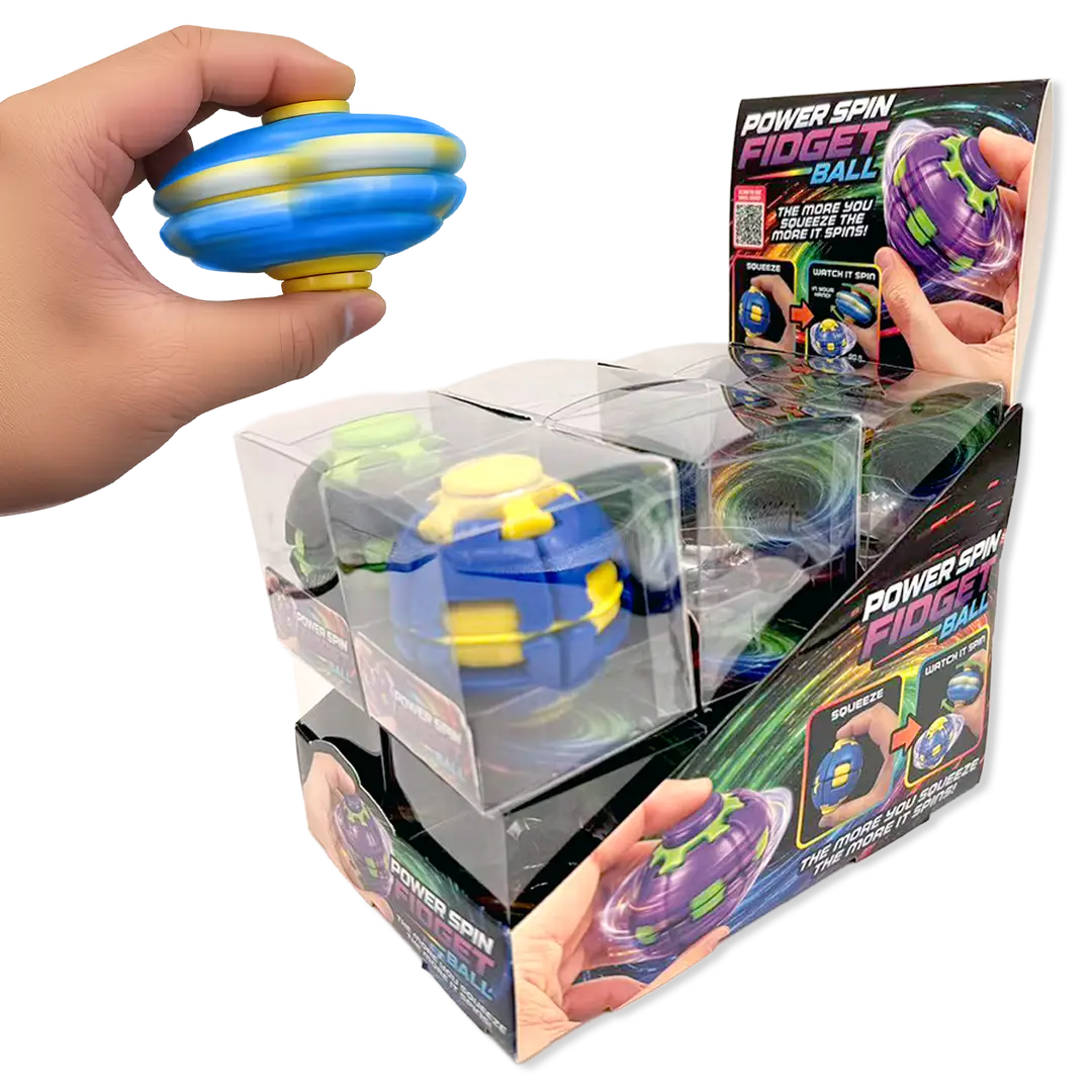 Power Spin Squeeze Fidget Ball Toy Variety