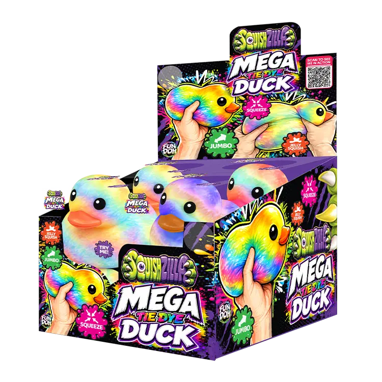 Fun Doh Mega 5" Tie Dye Duck Squishy Toy