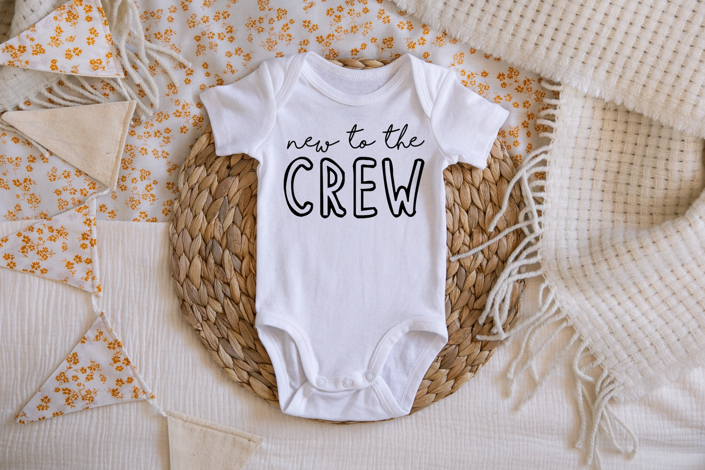 New To the Crew Pregnancy Announcement Onesie