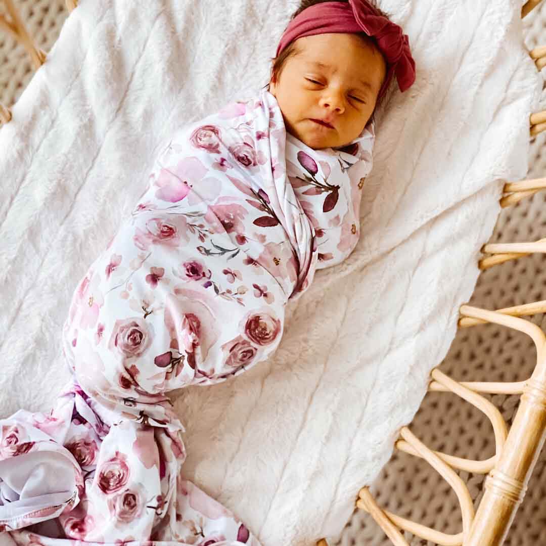 Oversized Swaddle Blanket | Rosie's Rose Garden