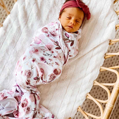 Oversized Swaddle Blanket | Rosie's Rose Garden