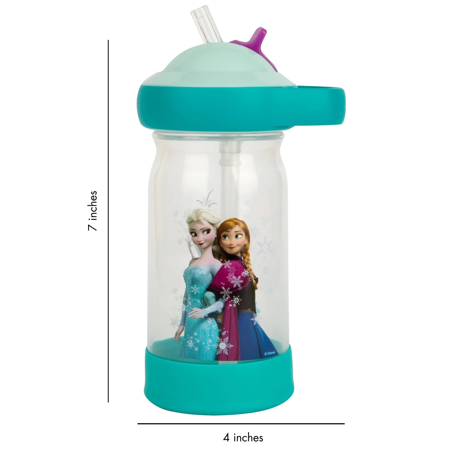 Disney Frozen Sip & See Toddler Water Bottle with Floating Charm 12 Oz