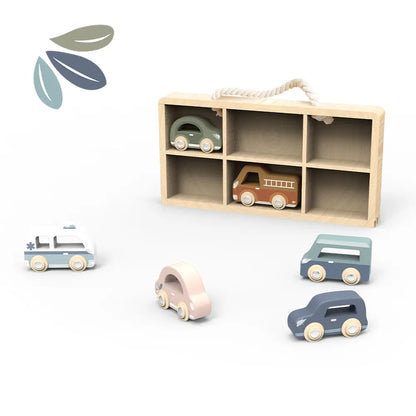 Car Display Case w/ 6 Vehicles