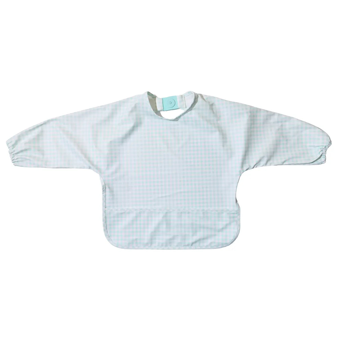 Magnetic Long Sleeve Bib - Mint Check