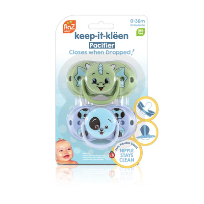 Keep-It-Kleen Pacifier 2PK - Dragon & Puppy