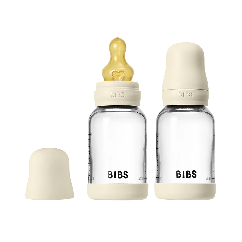Baby Glass Bottle Set 4oz 2 Pack Latex