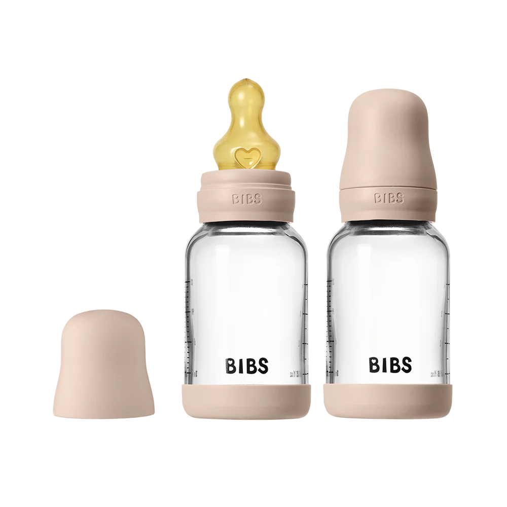 Baby Glass Bottle Set 4oz 2 Pack Latex