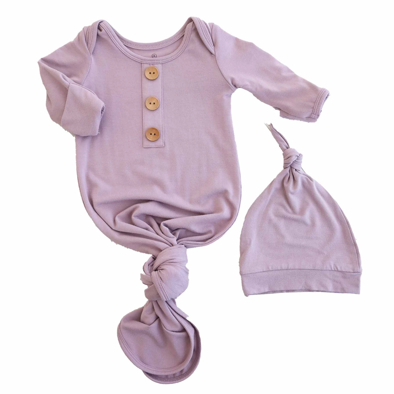 Bamboo Knotted Gown & Hat | Dusty Purple