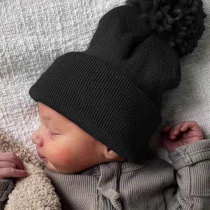 Baby's First Hat® - Black Pom