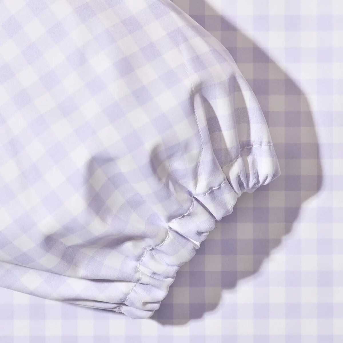Magnetic Long Sleeve Bib - Violet Check