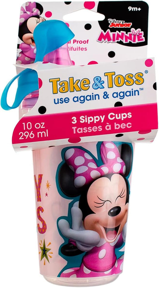 Take & Toss Disney Minnie Mouse Sippy Cups, 10 Oz – 3 Pack