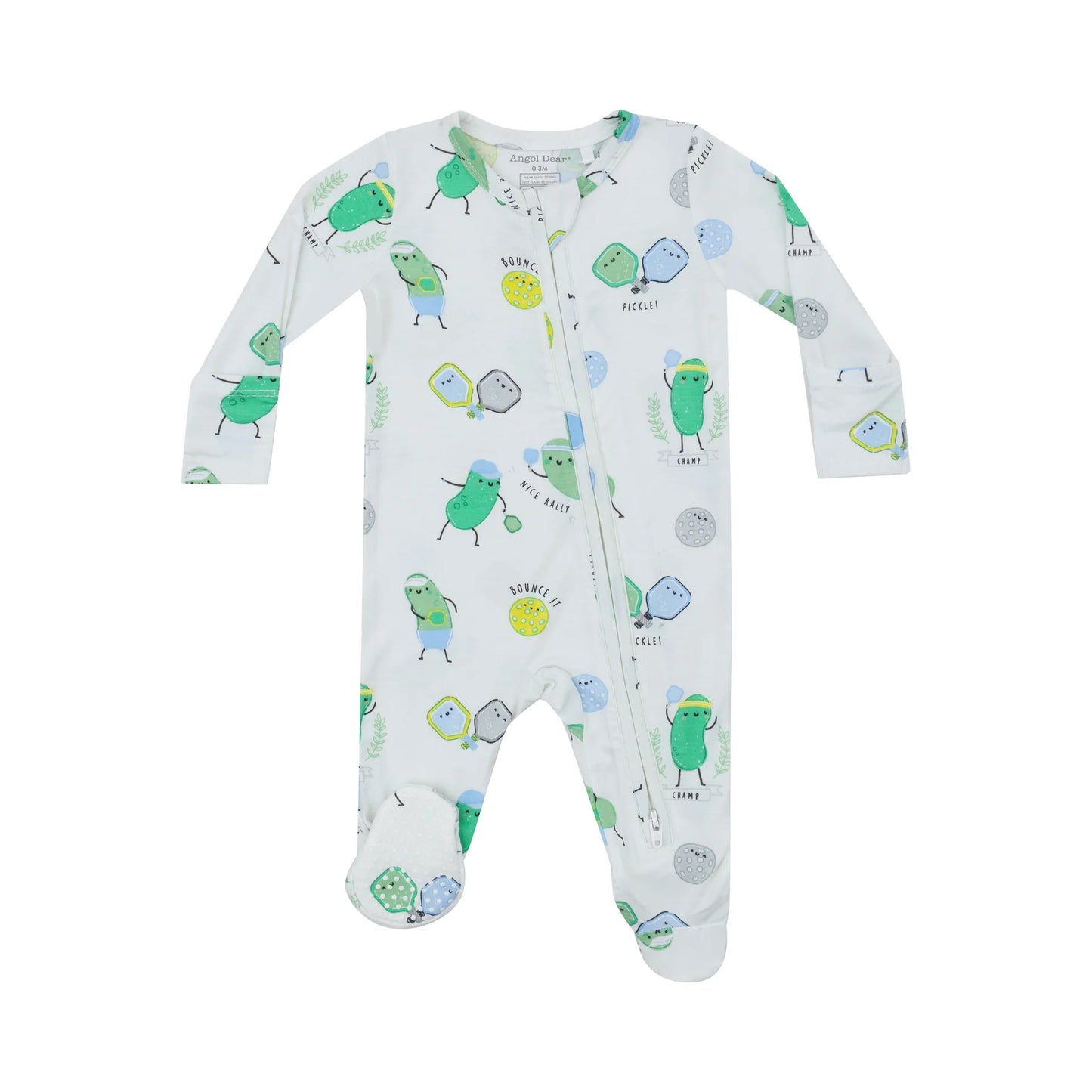 Angel Dear 2 Way Zipper Footie - Pickleball Blue