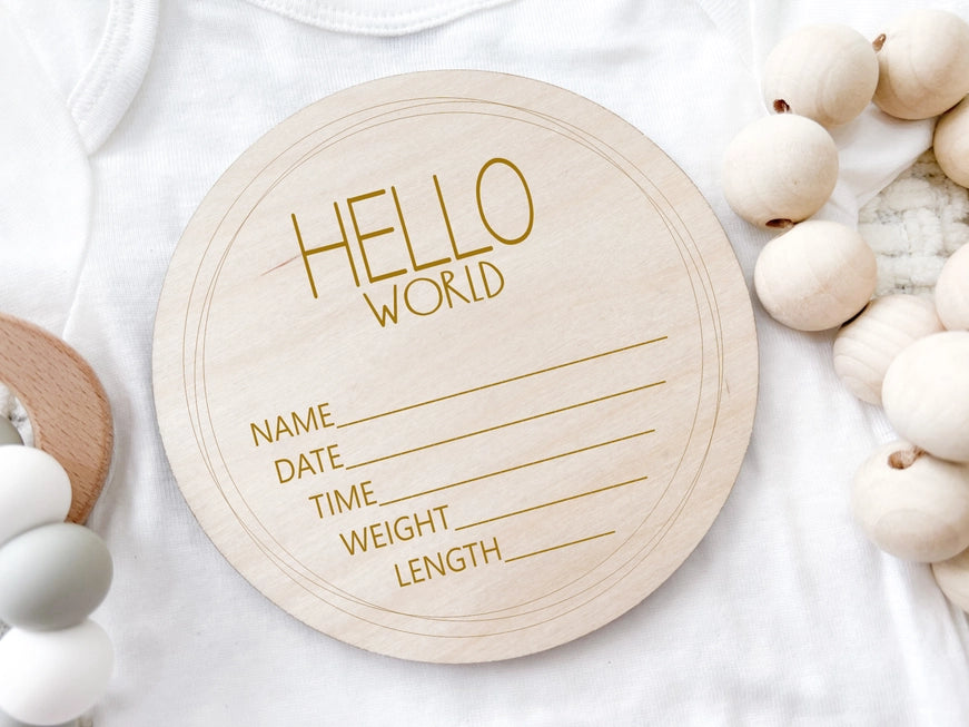 Birth Announcement Wood Stat Plaque