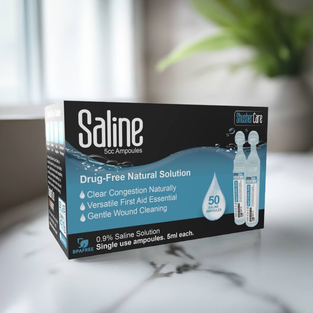 Shusher Care Saline 50ct 5cc Ampoules