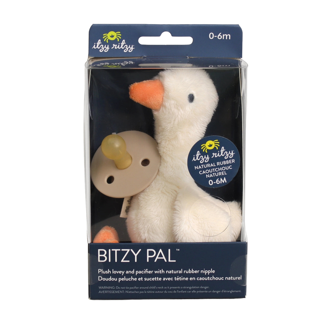 Bitzy Pal Natural Rubber Pacifier & Stuffed Animal