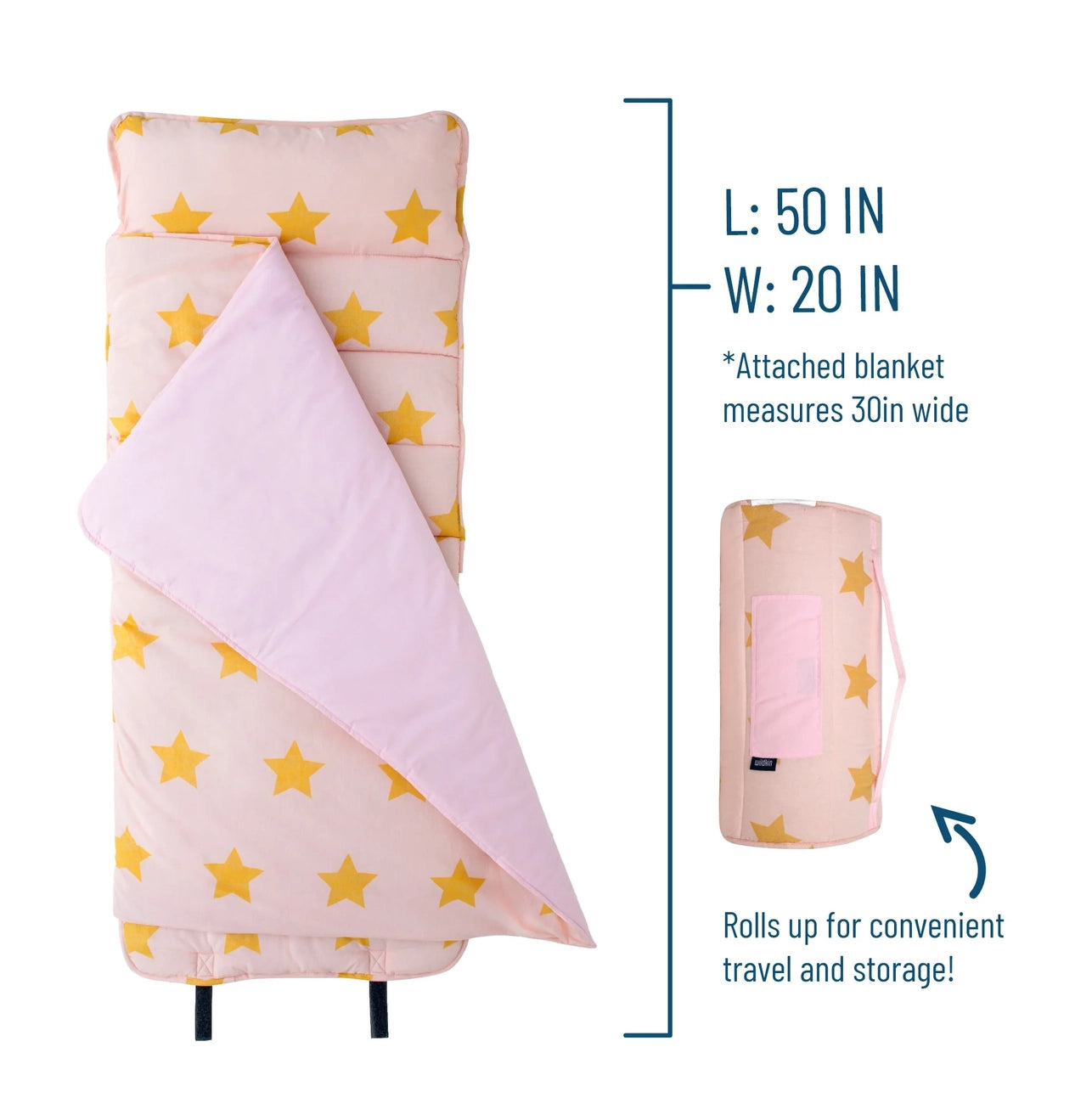 Pink and Gold Stars Original Nap Mat - Pink
