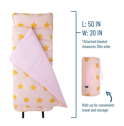 Pink and Gold Stars Original Nap Mat - Pink