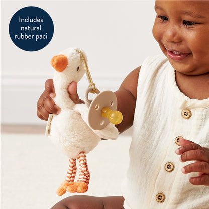 Bitzy Pal Natural Rubber Pacifier & Stuffed Animal