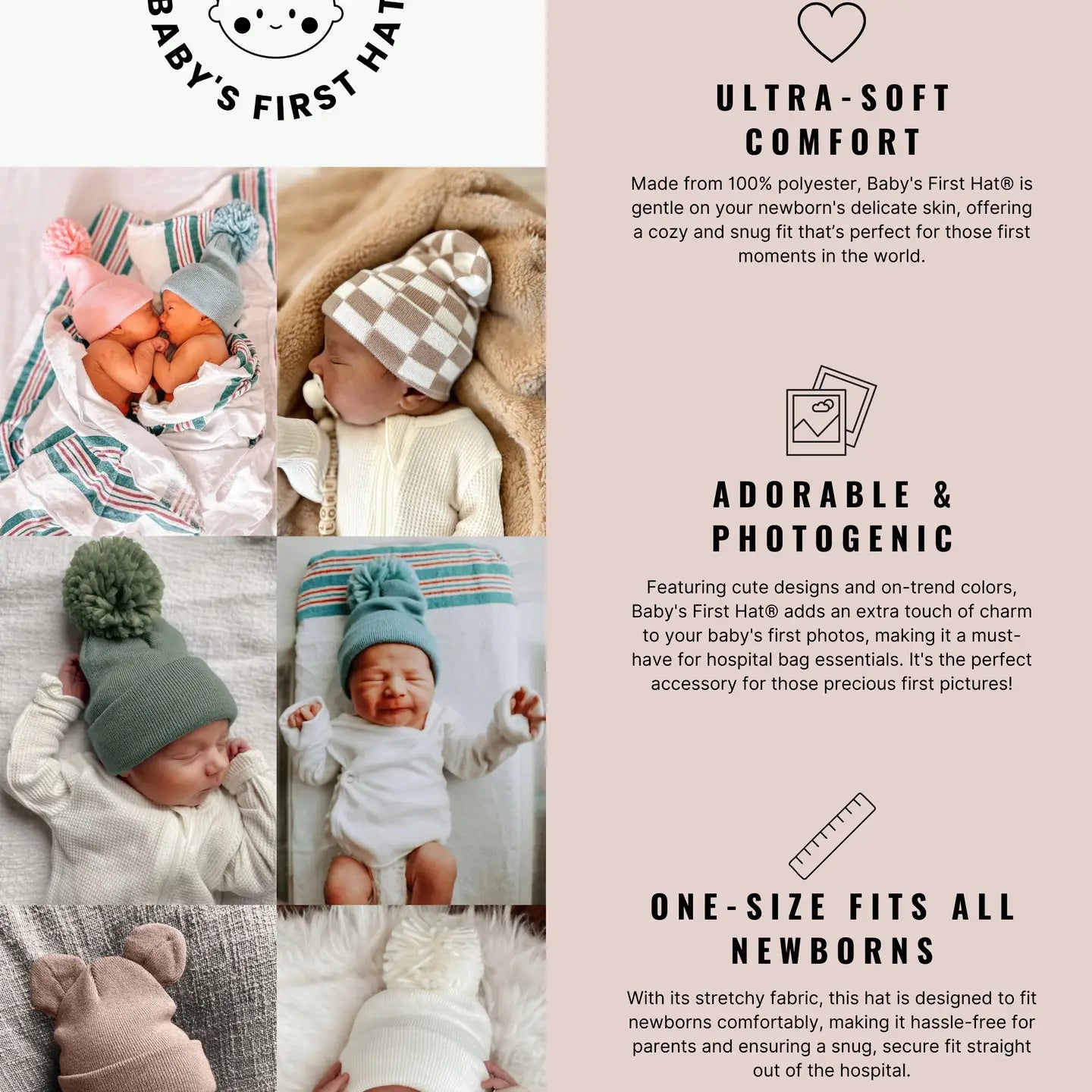 Baby's First Hat® - Tan Bear