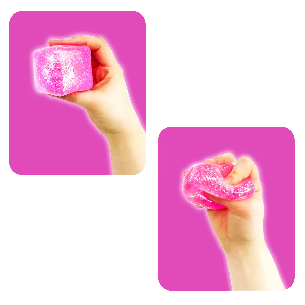Fun Doh Squish & Squeeze Sparkle Cube Fidget Toy