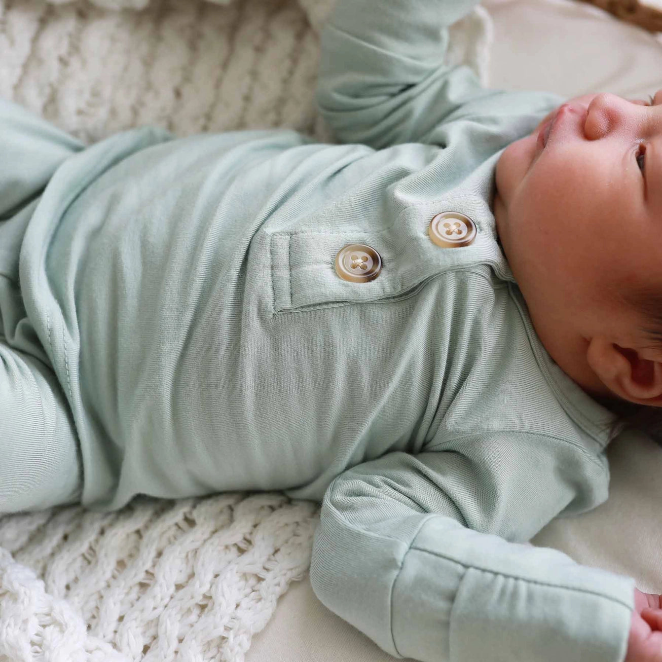 2pc Bamboo Button Top & Bottom | Garden