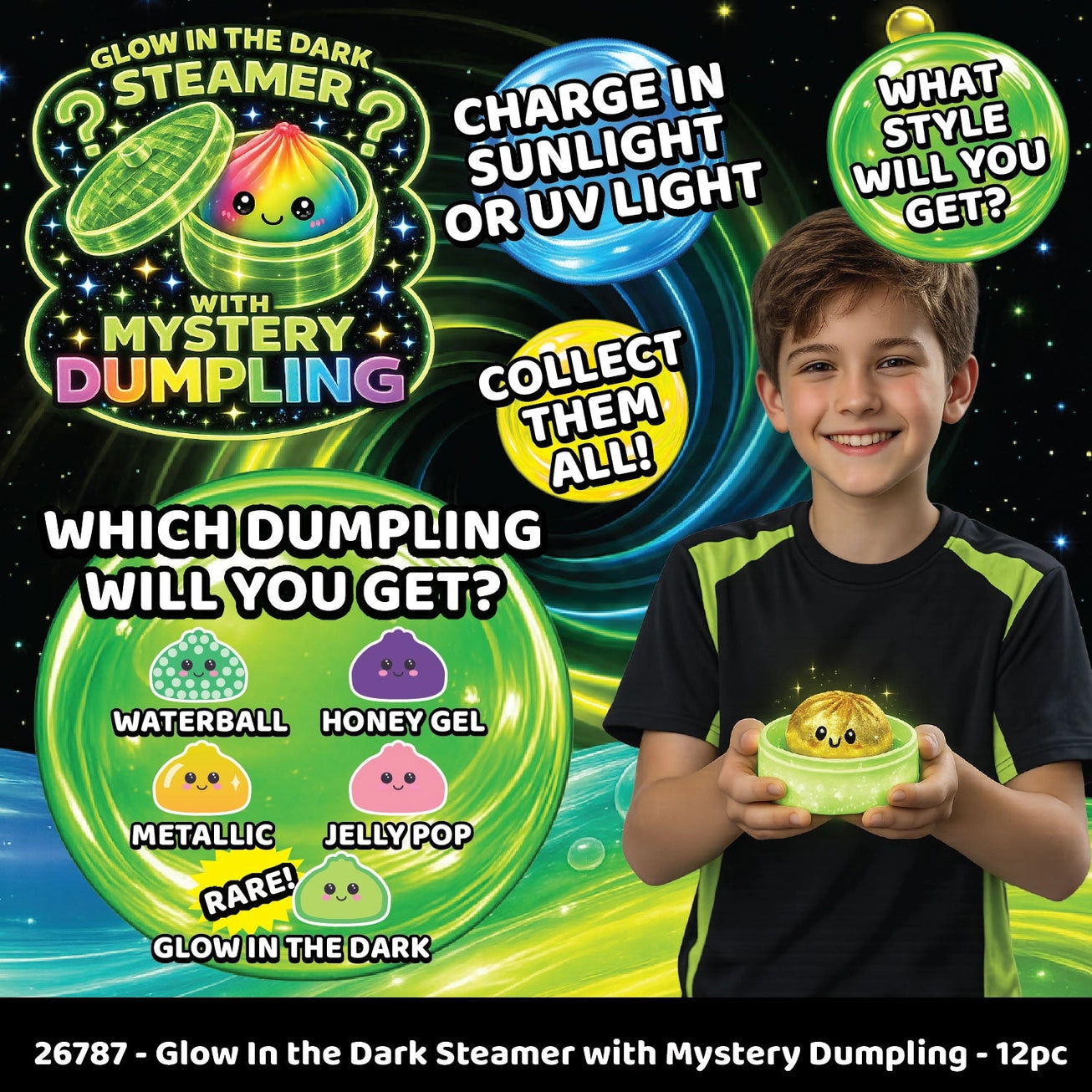 Glow-in-The-Dark Mystery Dumpling Squishy Toy