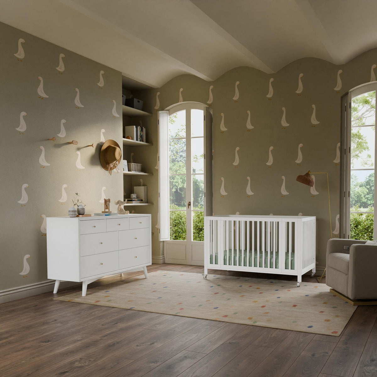 Babyletto Rolli 9-in-1 Convertible All-Stages Crib with Bassinet & Toddler Bed Conversion Kits