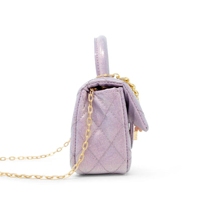 Classic Sparkle Top Handle Handbag - Baby Purple