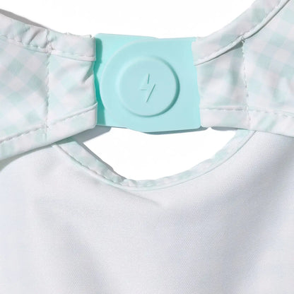 Magnetic Long Sleeve Bib - Mint Check