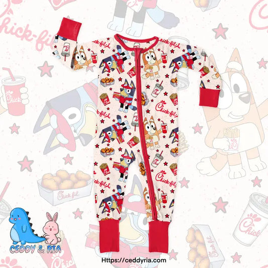 Eat More Chicken Bamboo Convertible Zippy Romper