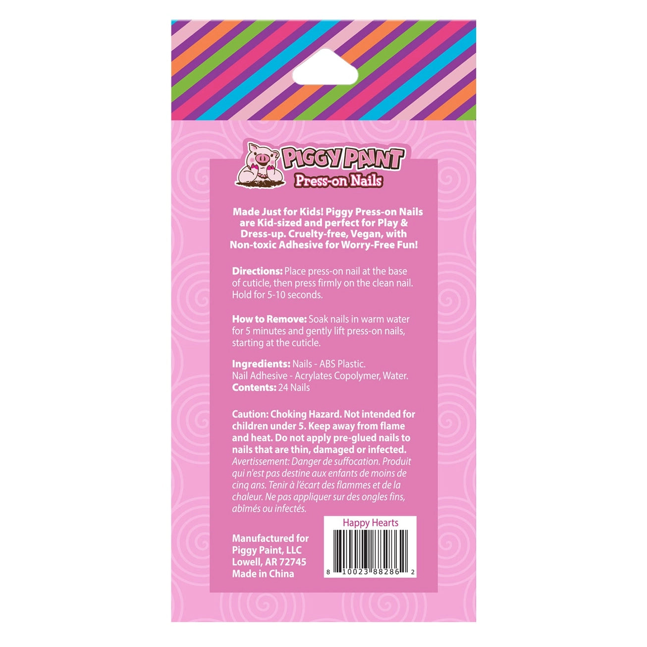 Happy Hearts Piggy Press-On Nails