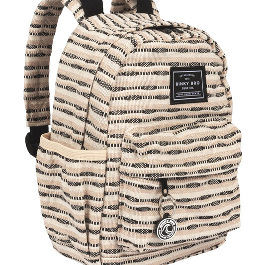 Kids Backpack (Black Striped Canvas)