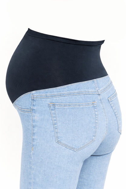 Maternity Roll Cuff Straight Leg Jean w/ Bellyband - Odelle