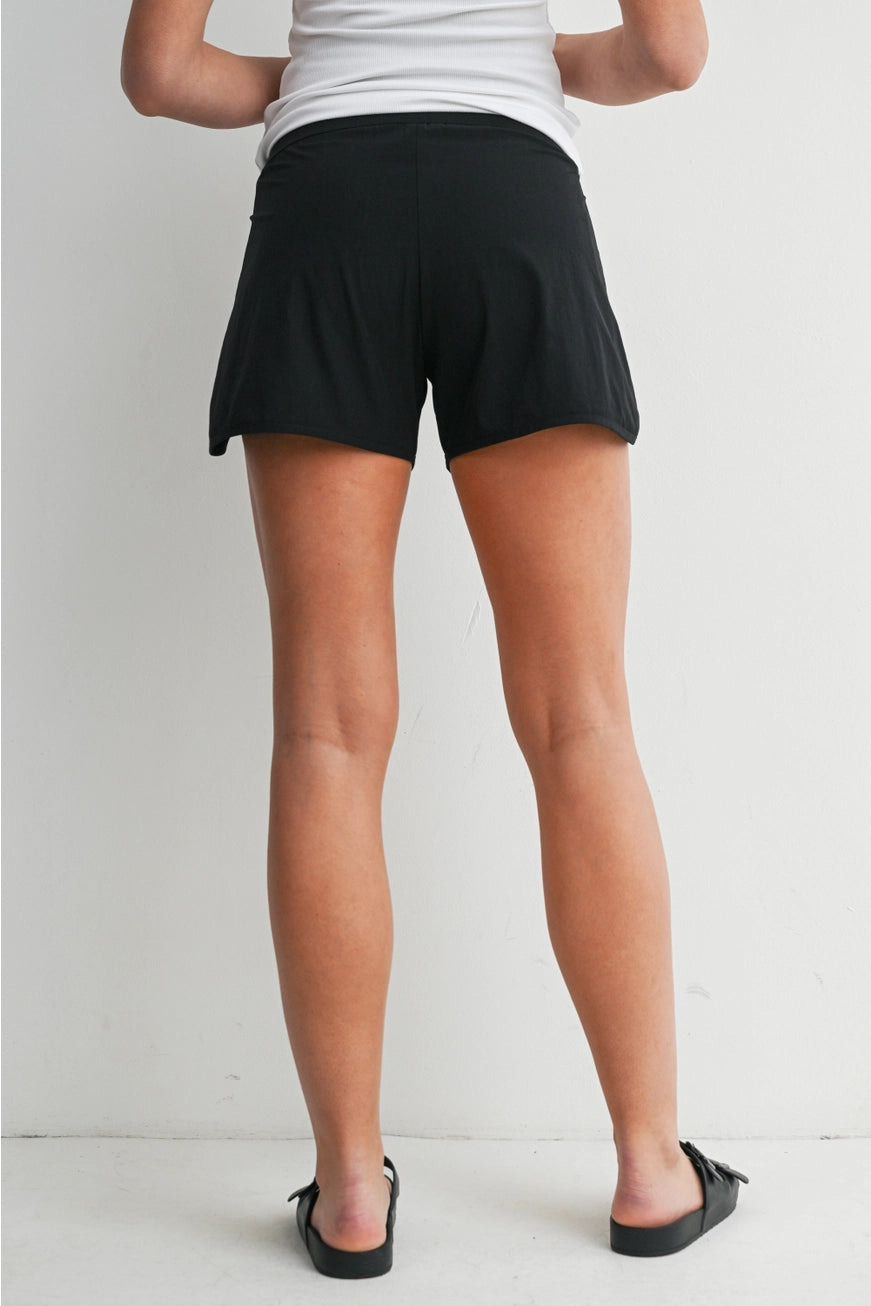 Active Maternity Workout Shorts with Over-Bump Belly Band