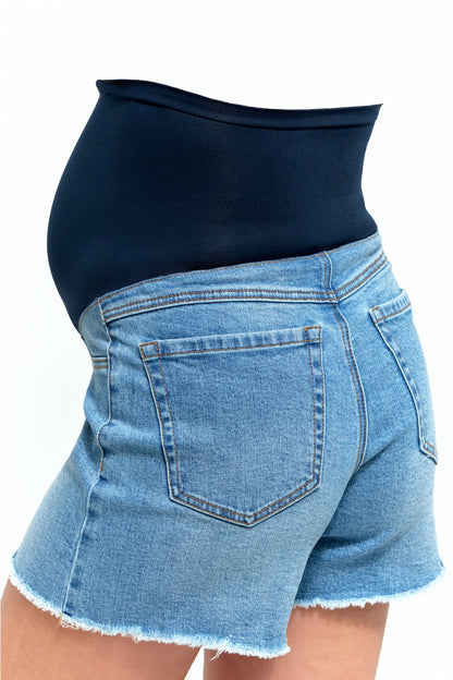 5" Maternity Dad Jean Shorts w/ Bellyband in Jocelyn