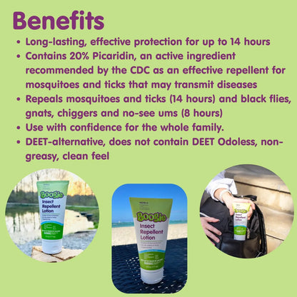Boogie Insect Repellent Lotion, Unscented, 6oz
