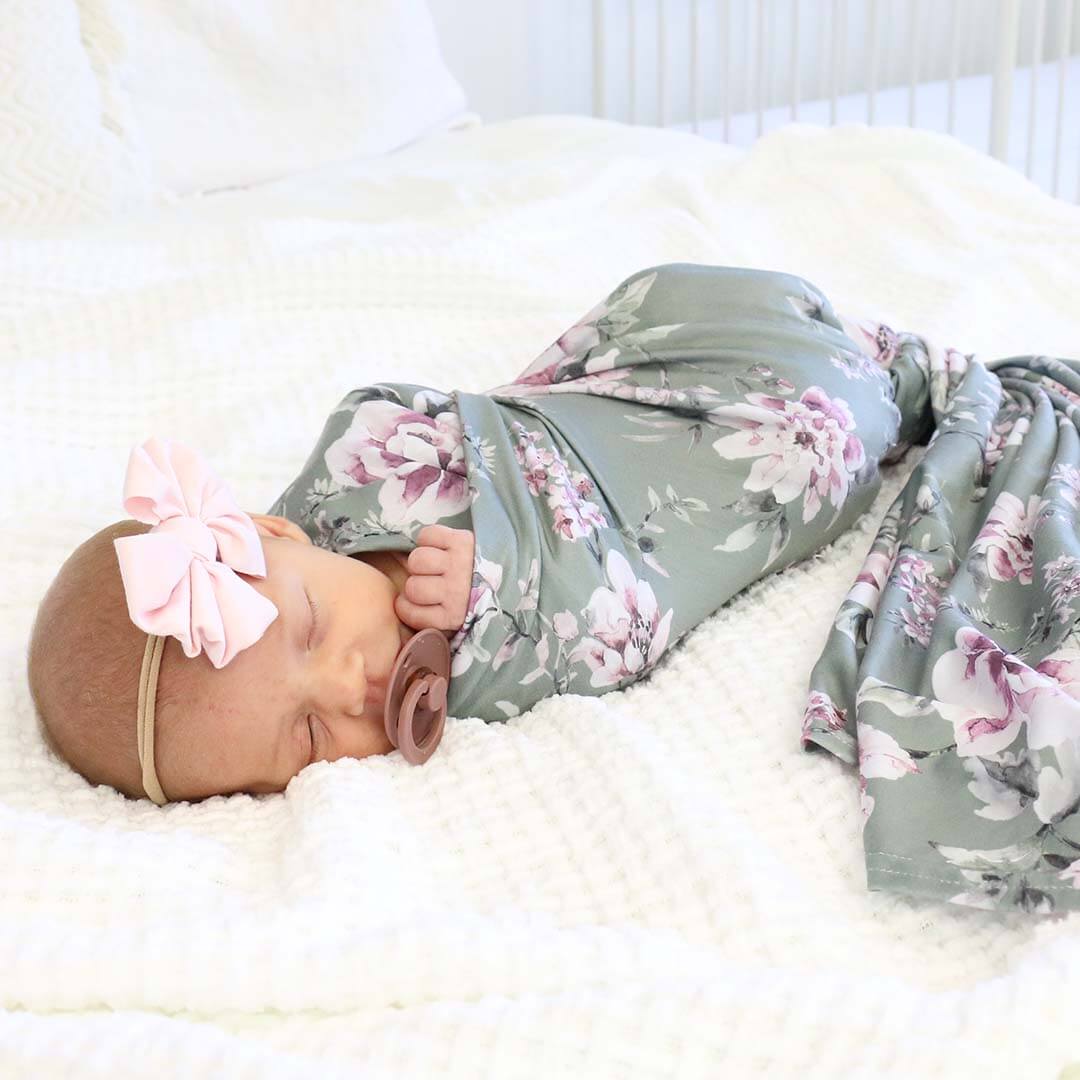 Oversized Swaddle Blanket | Saylor's Sage & Blush Floral